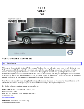 2007 Volvo S60 Owners Manual